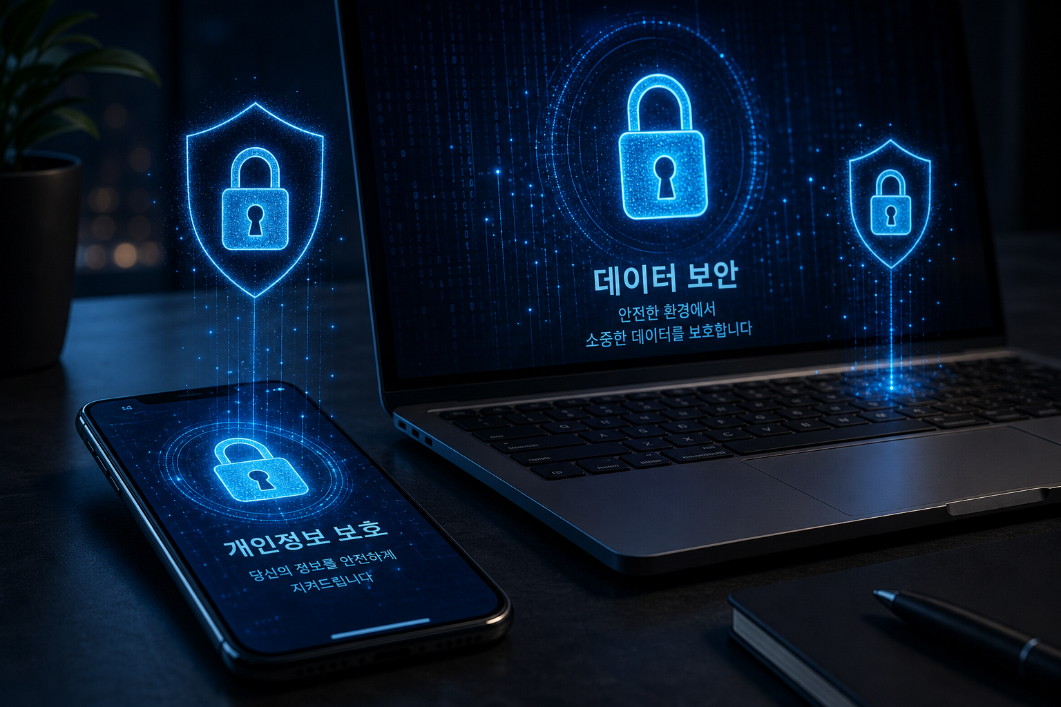 디지털 데이터 보안과 비밀 삭제 개념 이미지