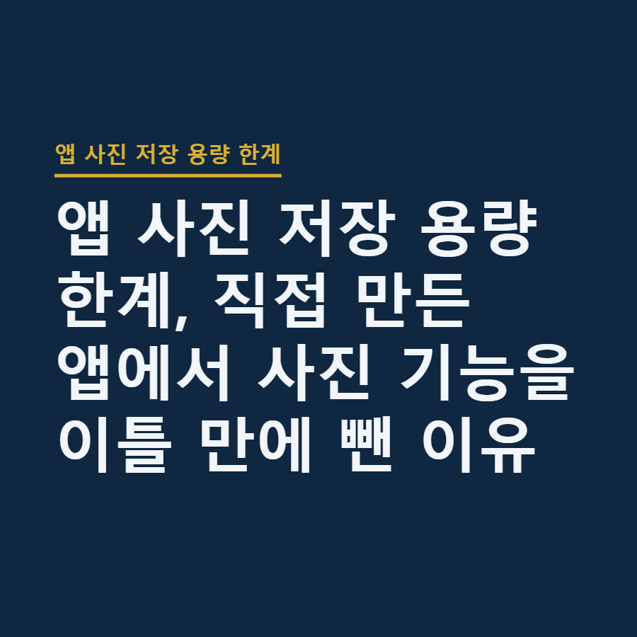 앱 사진 저장 용량 한계, 직접 만든 앱에서 사진 기능을 이틀 만에 뺀 이유