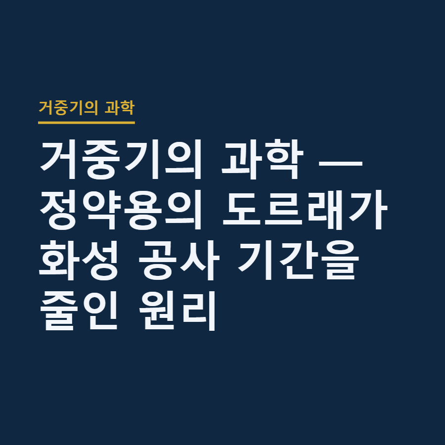 거중기의 과학 — 정약용의 도르래가 화성 공사 기간을 줄인 원리
